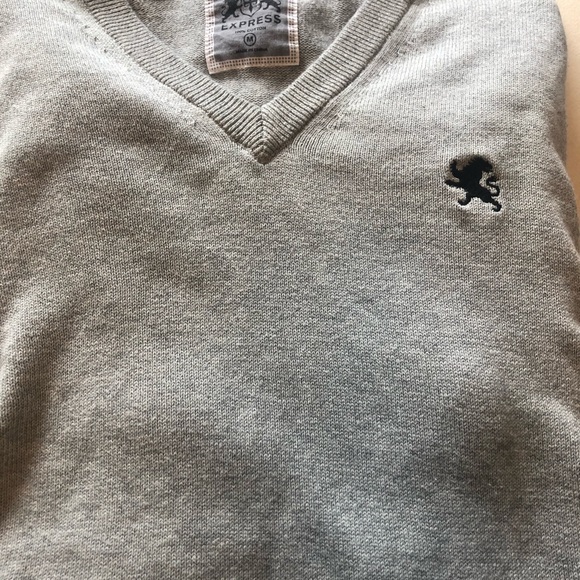 EXPRESS Men’s Grey V Neck Cotton Sweater SZ M. - Picture 7 of 8